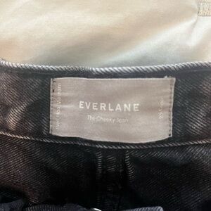 New Everlane The ’90s Cheeky Straight Jeans Rigid Womens 25 Crop Washed Black